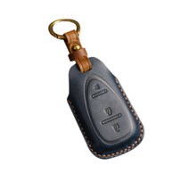 크로니클 가죽 쉐보레 스타크 / 트랙스 / 말리부 3 버튼 스마트 키케이스 키링, 블루, 쉐보레 3/4버튼타입