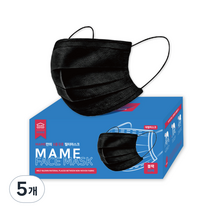MAME 3중구조 일회용 마스크 화이트, 50개입, 5개, 블랙