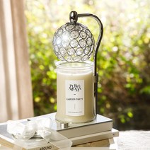 캔들백화점 비주 캔들워머 + 소이 캔들 가든파티 750g, 실버(화이트)