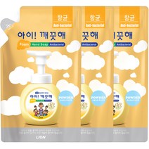 아이깨끗해 항균 거품 핸드 솝 순 리필, 450ml, 3개입