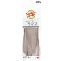 스카치브라이트 고무장갑 5켤레, 파스텔 그레이, 중(M), 1세트