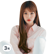 픽앤웨어 똑딱이 붙임머리 피스 C컬펌 L, 투톤 브라운, 3개