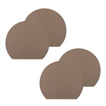 블룸엣홈 실리콘 하프 식탁매트 4P, 초코, 37 x 32.5 cm