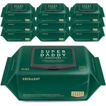 슈퍼대디 엑설런트 82 물티슈 캡형, 10팩, 70매