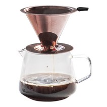 칼딘 티타늄 코트 커피 드리퍼 핸드 드립 세트 600ml TP-01, 인디핑크, 1세트