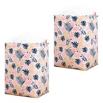 위드웨일 대용량 수납 바구니 초대형 방수 이불정리함, 핑크잎, 2개