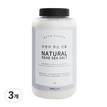 바스참 사해소금 내추럴 용기형, 1kg, 3개