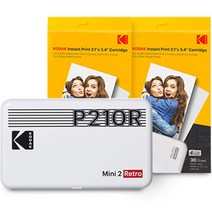 코닥 미니 2 레트로 휴대용 포토프린터 화이트 + 카트리지 30x2p, P210