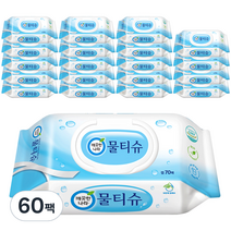 깨끗한나라 페퍼민트 물티슈 캡형, 70매, 60팩