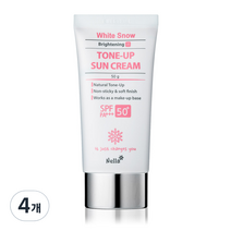 넬라 하얀눈 광채 발효 톤 업 선크림 SPF50+ PA+++, 4개, 50ml