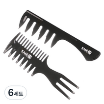 카미 바버 헤어스타일링 빗 2종 세트, 혼합색상, 6세트