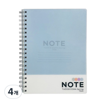 투코비 6000 PP 컬러 스프링노트, 스카이, 4개