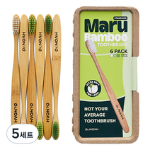 닥터노아 마루 대나무 스탠다드 칫솔 화이트 2p + 리프그린 2p + 뱀부그린 2p 세트, 5세트