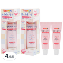 예꼬맘 치카케어 1단계 베이비용 무불소 치약 60g + 미니 치약 15g, 4세트