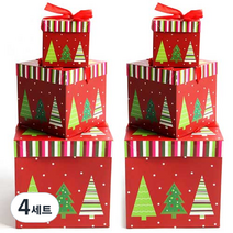파티해 크리스마스 3단 선물상자 세트, 트리, 4세트