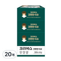 크리넥스 코편한 각티슈 1겹, 100개입, 20개