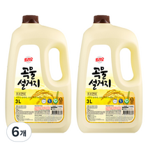 트리오 곡물설거지 우리현미 주방세제, 3L, 6개