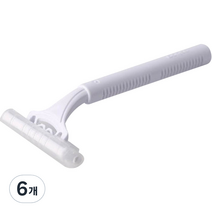 블루마켓 일회용 휴대 면도기 화이트, 1개입, 6개