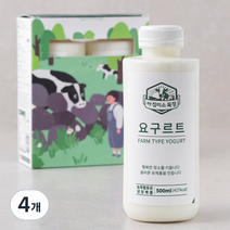 아침미소목장 요구르트, 500ml, 4개