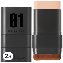 조성아TM 메가 핏 스틱 파운데이션 SPF50+ PA++++ 16g, 세미매트 01 내추럴 아이보리, 2개