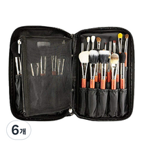 월드 메이크업 브러쉬 파우치, 6개, 블랙