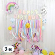 피앤비유니티 실버숫자 유니콘 프리데코 로얄풍선 세트, 8, 3세트