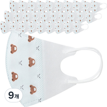 러블리앙즈 3D입체 마스크 유아용 소형 4~8세, 10개입, 9개, 곰