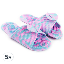 온누리산업 칸토스 양면 지압 양쪽 실내화 M, 5개, 혼합색상