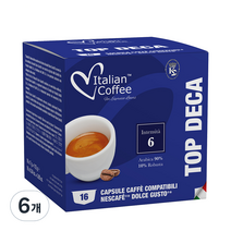 이탈리안커피 돌체구스토 디카페인 캡슐커피, 7g, 16개입, 6개