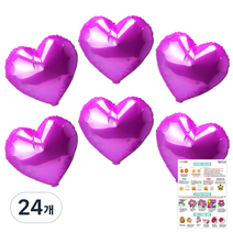 리빙다 하트 은박풍선 35cm, 푸치샤, 24개