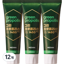 메디안 프로폴리스향 홀패밀리 치약 프레쉬민트, 100g, 12개