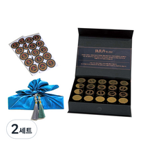 러블리팜 돈진단 한약 용돈박스 20구 + 보자기 + 태슬장식 2p + 설명서 + 원형스티커 풀세트, 청색(보자기), 랜덤발송(태슬장식), 2세트