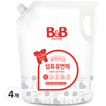 비앤비 섬유유연제 베르가못향 리필형 1800ml, 4개