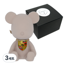 라띠크제이 엠블럼 베어 차량용 방향제 포르쉐 베이지 + 리필 베이비파우더 5ml, 3세트
