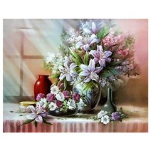 케이엠엘리 3D 사각 보석십자수 DIY 40 x 30 cm, 플라워 데이, 1개