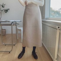 플랜데이 베이직 울 H라인 뒤트임 롱 스커트 cm15