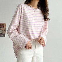 여성용 20수 트임 단가라 긴팔 티셔츠 #110432
