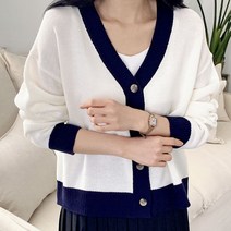 보리맘 여성용 파인 배색 임부복 니트 가디건 M247