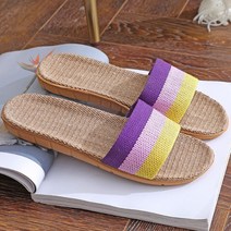 더자카 린넨 삼색 거실화, 삼선 퍼플, 1개