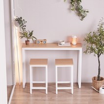 크라운디자인퍼니쳐 모모 홈바 콘솔 바테이블 1200 x 300 mm 방문설치, 화이트 + 오크