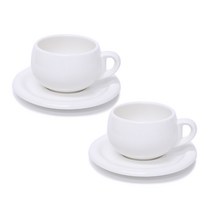 호레카 동글커피잔 소 270ml + 받침 세트, 2세트