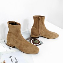 여성용 마틸 스웨이드 골드굽 앵클부츠