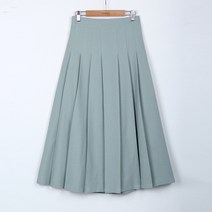 빼빼 여성용 허리백밴딩 플리츠주름 롱스커트