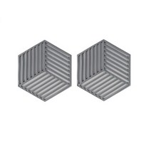 올라운더 실리콘 냄비받침, 스퀘어 그레이, 2개