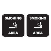 포맥스 심플 매장 안내 표지판 블랙, 2개, 흡연구역