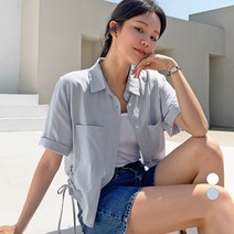 바블링브룩 여성용 사이드 스트랩 셔링 반팔 셔츠
