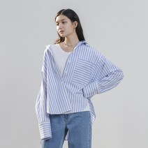 미카이브 여성용 스트라이프 오버핏 셔츠 HWWS120B