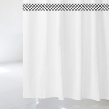 수풀 북유럽 스타일 샤워커튼 SC729 L 1800 x 1880 mm + 플라스틱 고리 12p + 커튼봉 화이트 세트, 1SET_KOR, 화이트계열