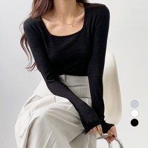 바블링브룩 여성용 스퀘어 넥 크롭 티셔츠