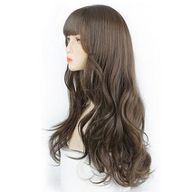 이모쿠비 웨이브 여성 통가발, 밀크브라운, 1개